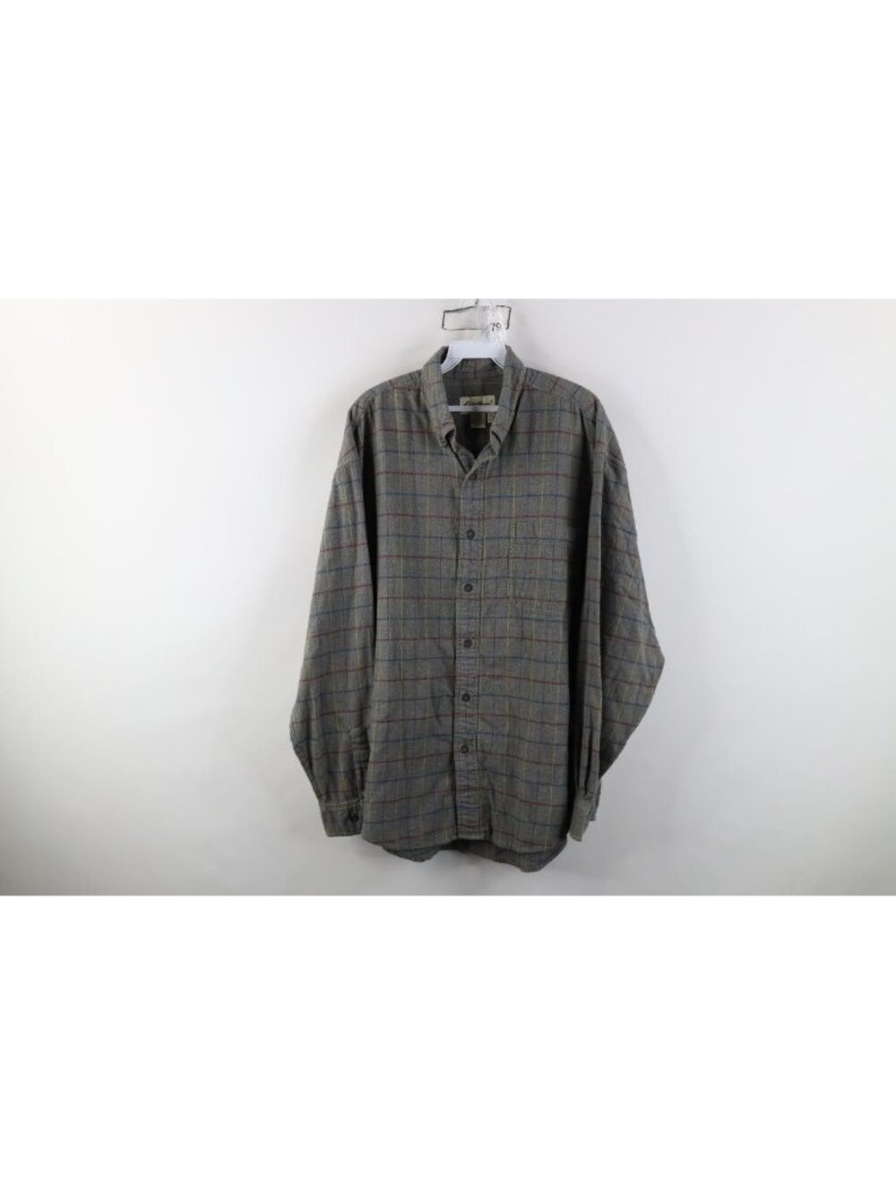 Vintage 90s Eddie Bauer Mens Large Faded Flannel Collared Button Down Shirt